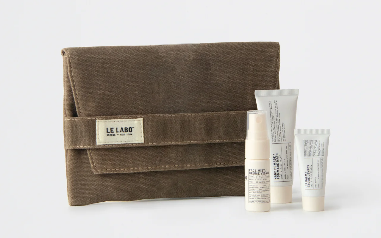 Le Labo skincare products for Singapore Airlines Business Class