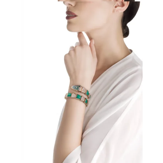 High jewelry investment: BVLGARI Serpenti diamond-set watch