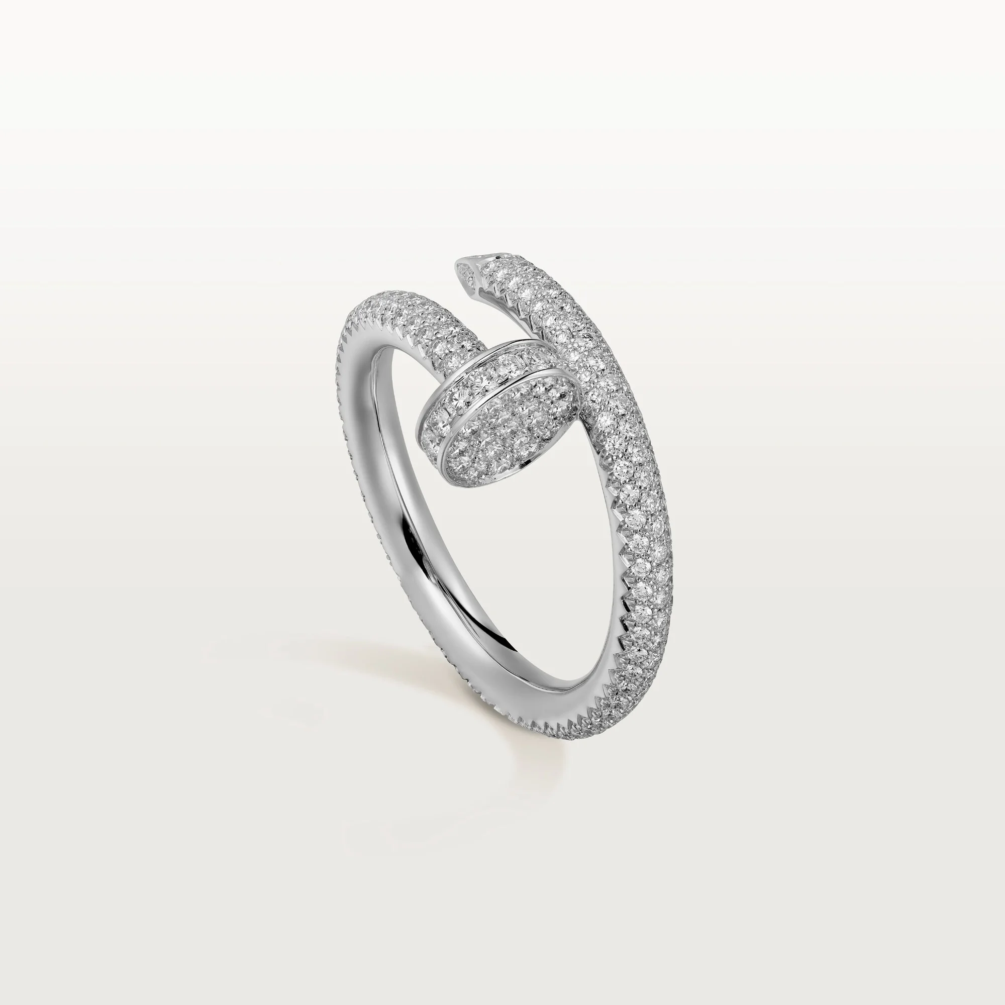 Elite model showcasing a Cartier Juste un Clou ring price variation stacked on a single hand