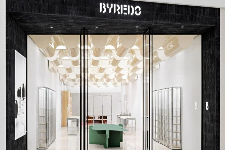 Minimalist interior design of a luxury Byredo flagship store