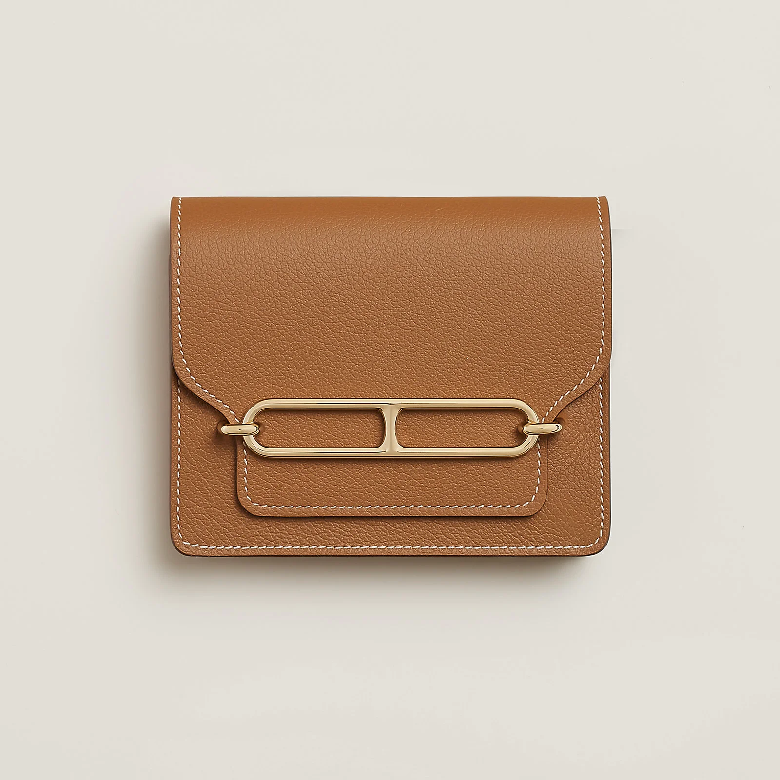 Herm&egrave;s Constance Slim wallet in lucky signature orange