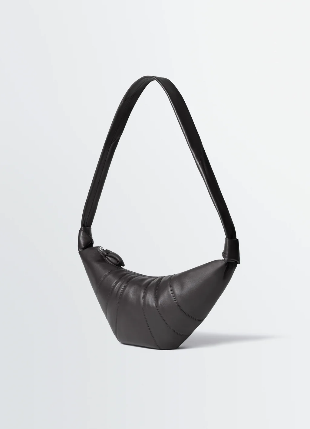 Lemaire Croissant Bag in Dark Chocolate premium lambskin leather