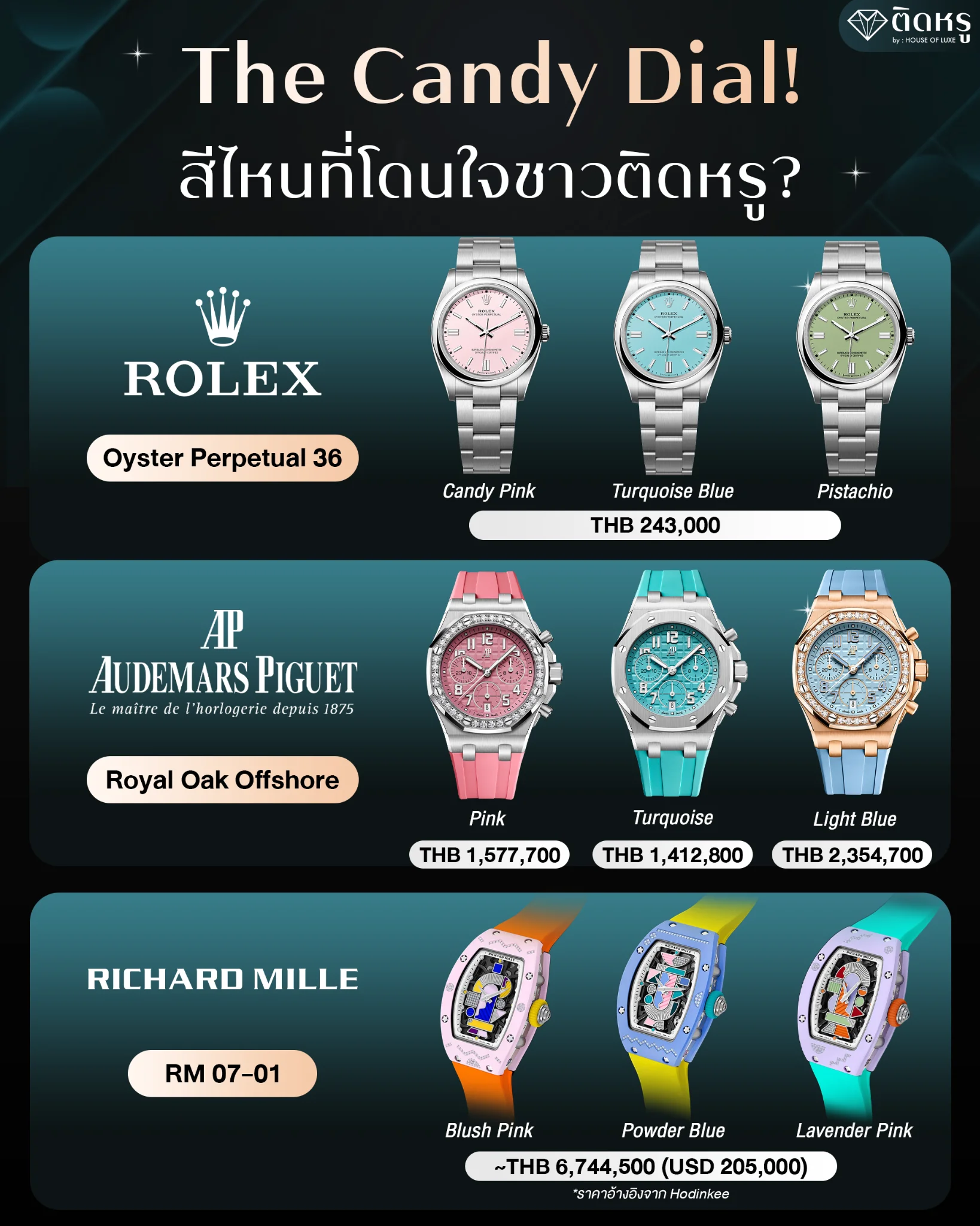 Luxury watches with pastel dials for high-end fashion styling