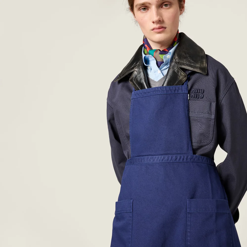 Close-up of Miu Miu high-end vintage dyed gabardine fabric