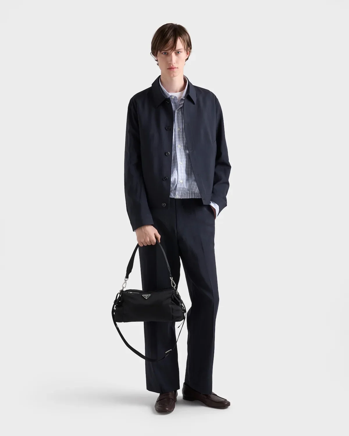 กระเป๋าเป้สำหรับเดินทาง Prada Re-Nylon and leather backpack