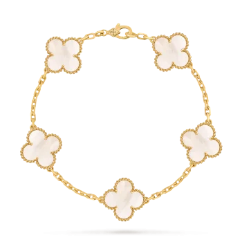 Van Cleef Sweet Alhambra pendant and matching sweet earstuds in yellow gold